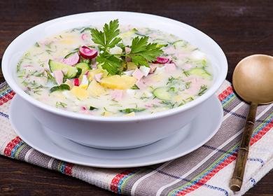 Okroshka su kefir