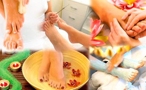 Fasi di esecuzione di una spa pedicure