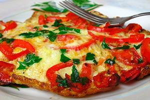 Frittata con peperone e pomodori