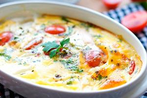 Frittata al forno con pomodori e formaggio