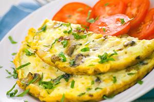 Frittata con funghi e pomodori