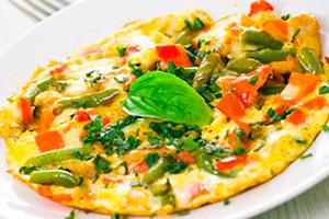 Frittata con asparagi e peperoni