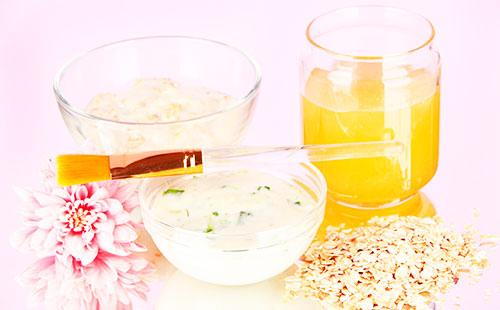 Maschera con kefir e farina d'avena