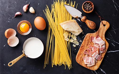 Ingredienti per la pasta alla carbonara