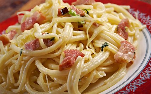 Spaghetti Al Prosciutto E Salsa