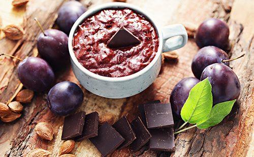 Cup of Plum Chocolate Dessert