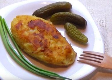 Una deliziosa ricetta per le cotolette di purè di patate: cuocere con foto passo dopo passo.