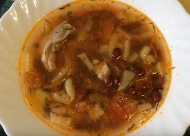 Cucinare una deliziosa zuppa con fagioli in scatola secondo la ricetta con foto passo dopo passo.