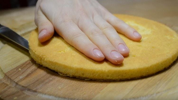 Pan di zenzero tagliato con cura in 2 parti.