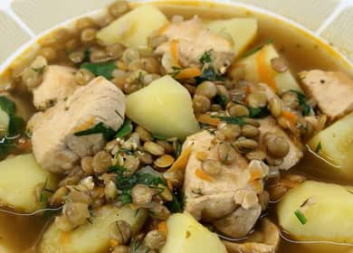 Zuppa di lenticchie e pollo: deliziosa, salutare e facile da preparare