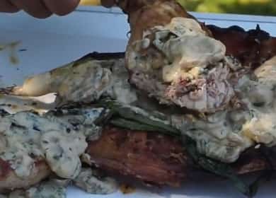 Barbecue di coniglio secondo una ricetta graduale con foto