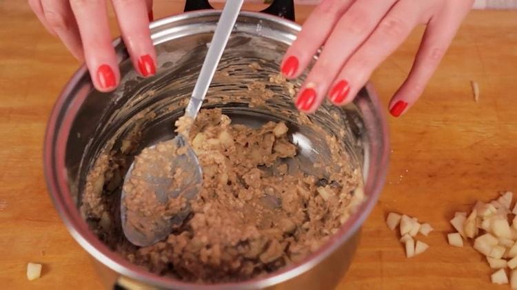 Per preparare i biscotti di farina d'avena con una mela, prepara l'impasto