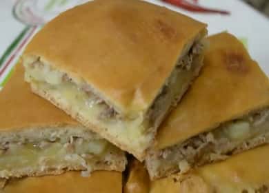 Torta con pesce e patate secondo una ricetta graduale con foto