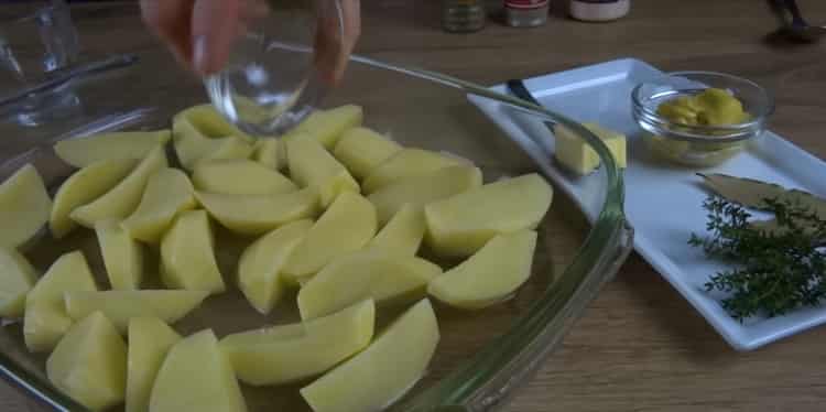 Per cucinare pesce e patate al forno, preparare le spezie