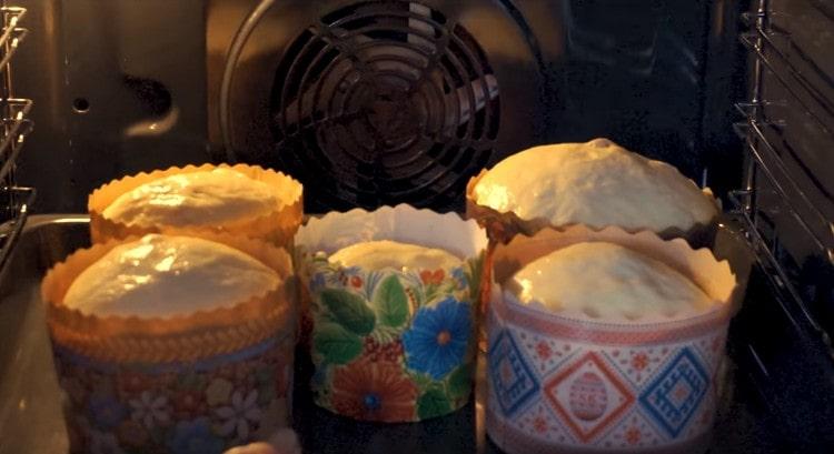 Mandiamo la padella con i dolci pasquali al forno.