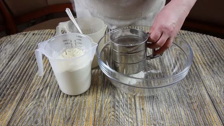 Per fare il pane senza lievito. preparare gli ingredienti