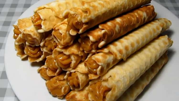 Rotoli di wafer con latte condensato - una sorpresa preferita dall'infanzia