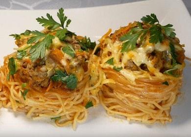 Nidi di pasta con carne macinata in padella - veloce, facile e gustoso 🍝