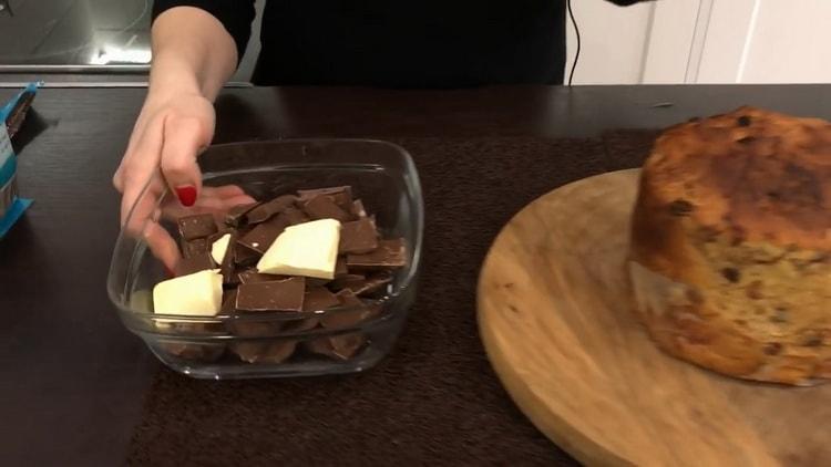 Per fare la glassa, sciogli il cioccolato