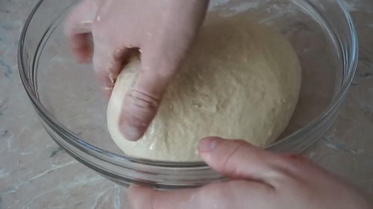 Per fare torte con cipolle e uova, impastare la pasta