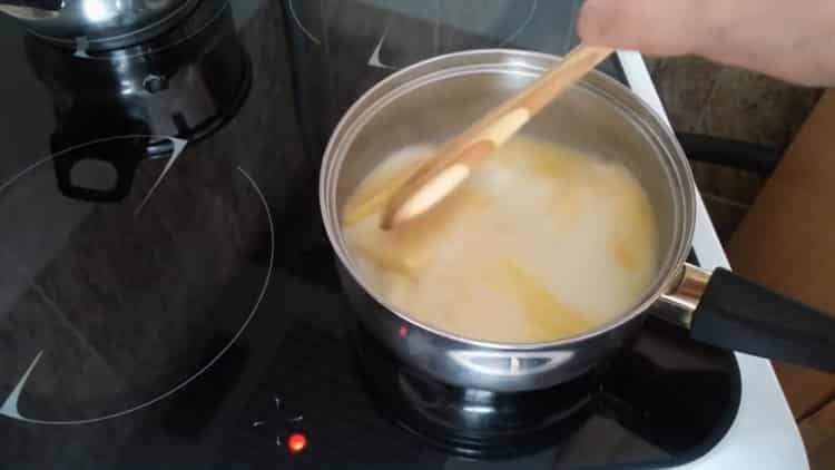 Per preparare i profiteroles alla crema, preparare gli ingredienti