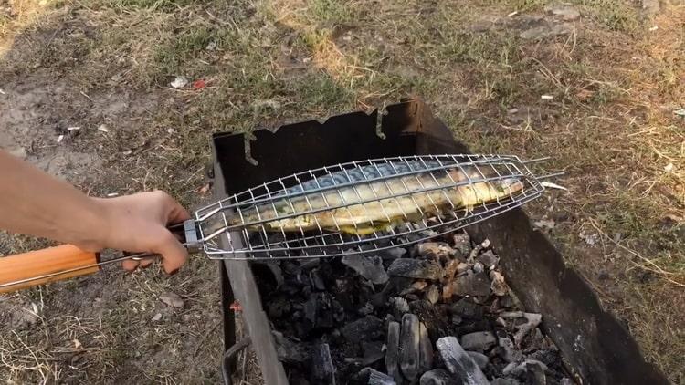 Per cucinare lo sgombro alla griglia. preparare il barbecue