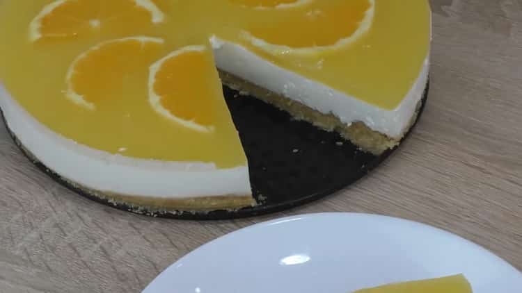 Cheesecake senza cottura con ricotta e biscotti secondo una ricetta graduale con foto