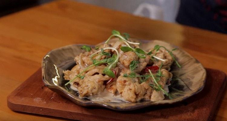 L'appetitoso filetto alla Stroganoff di tacchino è pronto.