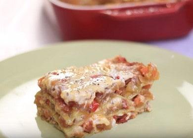 Lasagne vegetariane appetitose: prepariamo secondo una ricetta passo dopo passo con una foto.