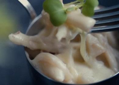 Calamari a forma di julienne: una ricetta con foto e video passo dopo passo.