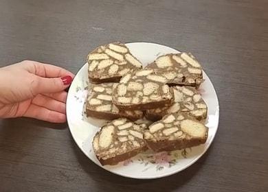 Biscotto dolce e salsiccia di cacao - una ricetta semplice e veloce senza cottura 🍪