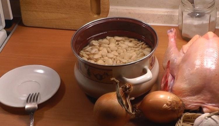 Fagioli pre-impregnati per cucinare.