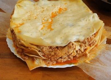 mordere le lasagne in una pentola a cottura lenta: prepariamo secondo una ricetta passo dopo passo con una foto.