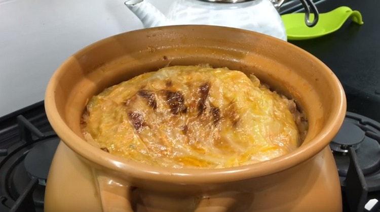 Quindi abbiamo preparato deliziosi involtini di cavolo pigro, come in una scuola materna.