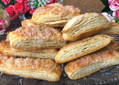 Lingue delicate di pasta sfoglia con zucchero 🍪