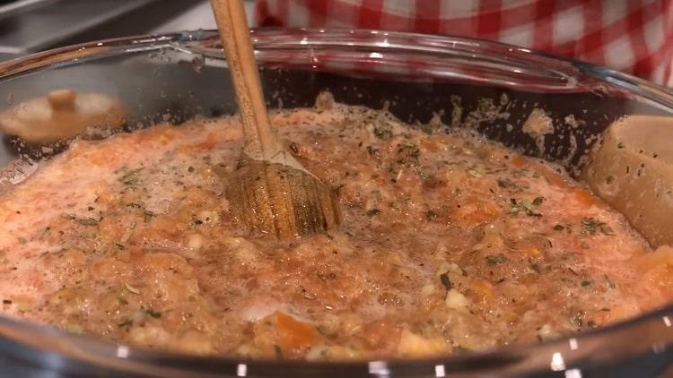 Per preparare le lasagne, mescola gli ingredienti