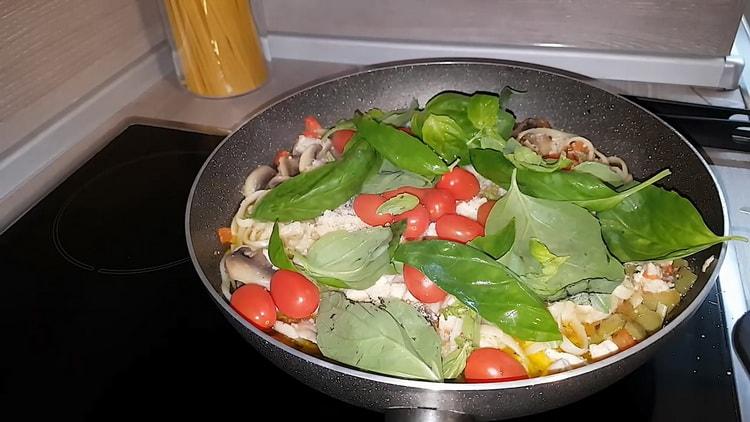 Aggiungi verdure per fare la pasta