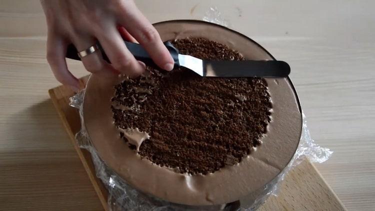 Torta follemente deliziosa della mousse di tre cioccolato