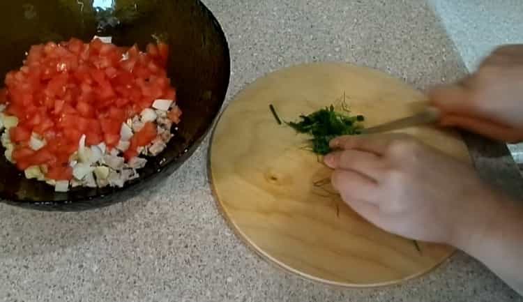 Per insalata, tritare l'aneto