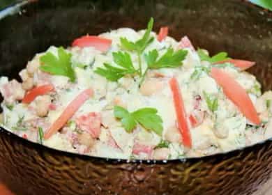 Insalata con fagioli bianchi in scatola: una ricetta passo passo con una foto 🥗