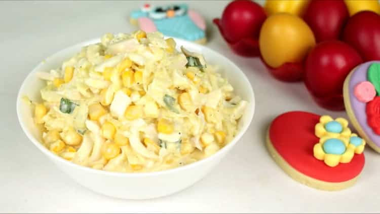 Insalata con la ricetta graduale del cereale e del calamaro con la foto