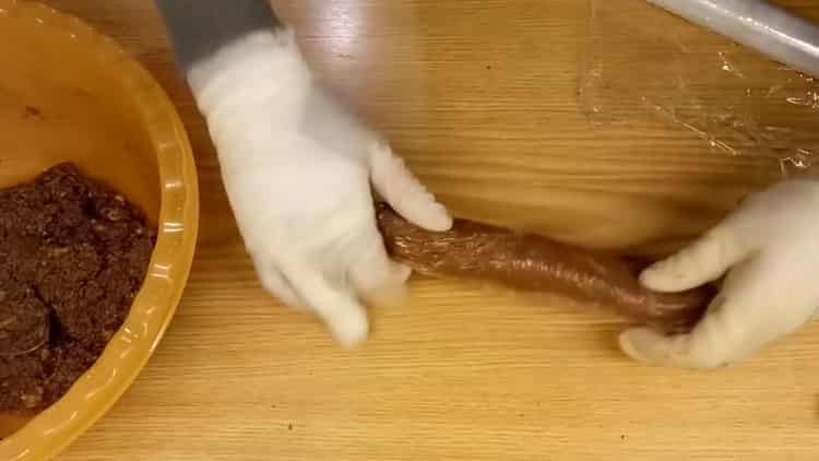 Salsiccia cremosa secondo una ricetta graduale con foto