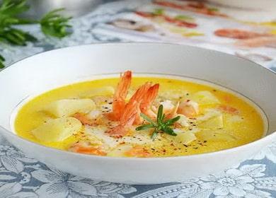 Zuppa di gamberi secondo una ricetta graduale con foto