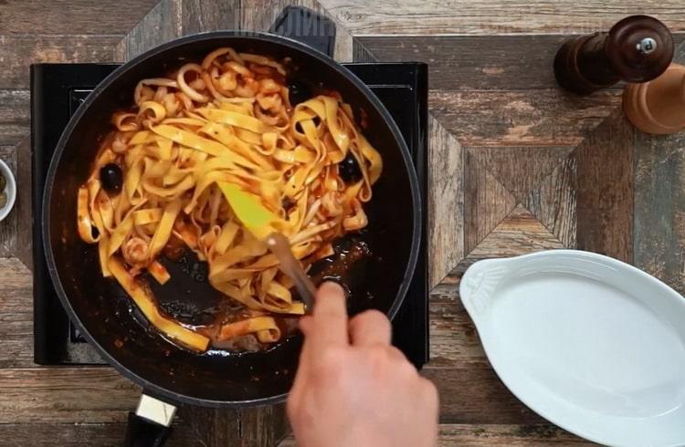 Fettuccine con gambero ricetta graduale con foto