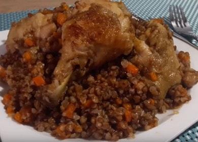 Grano saraceno molto gustoso con pollo: cuciniamo secondo una ricetta passo dopo passo con una foto.