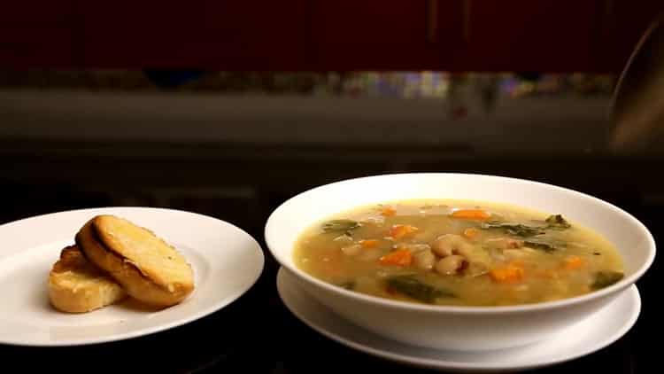 Ricetta passo dopo passo zuppa di fagioli bianchi con foto