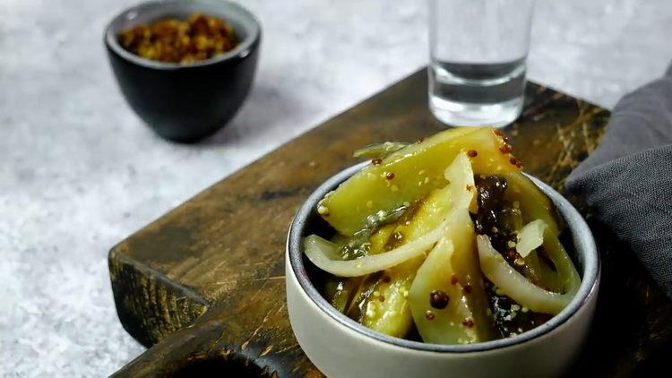 Ricetta passo dopo passo cetrioli con senape con foto