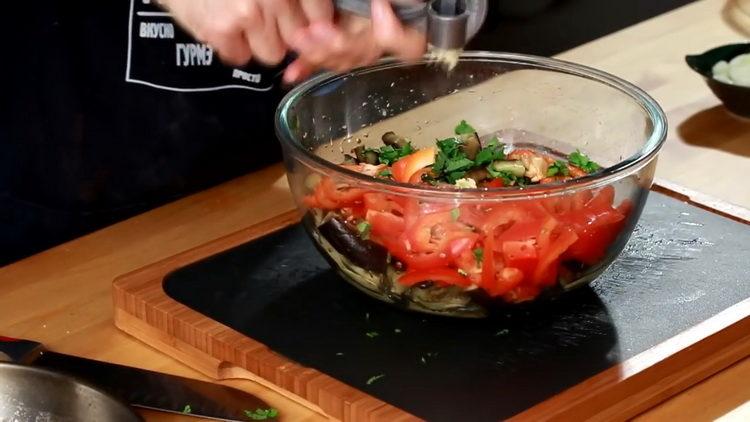 Melanzane secondo una ricetta passo-passo con foto