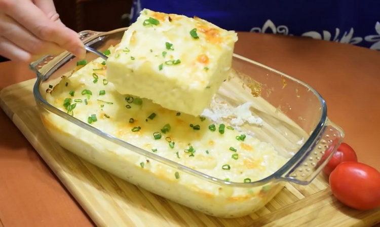 Cavolfiore al forno con formaggio al forno secondo una ricetta graduale con foto