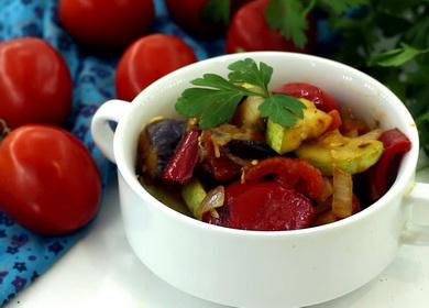 Verdure al vapore con melanzane  e zucchine